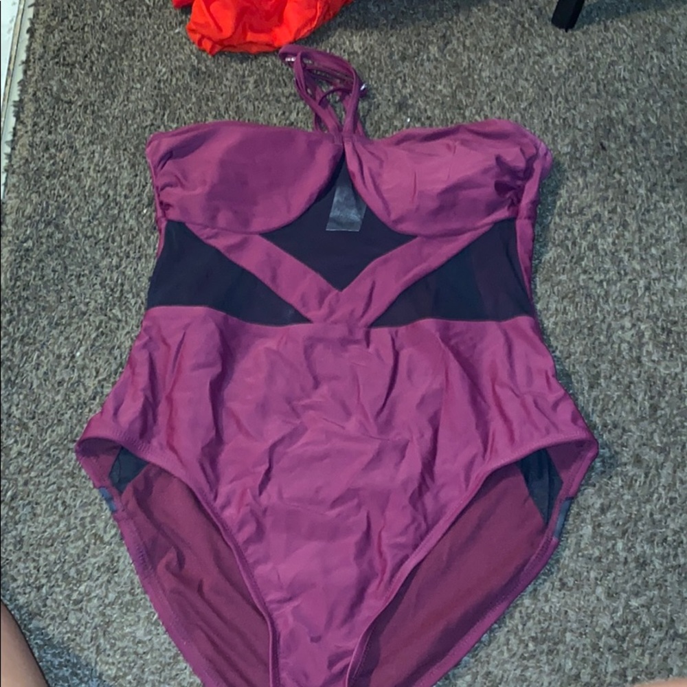 Burgundy one piece